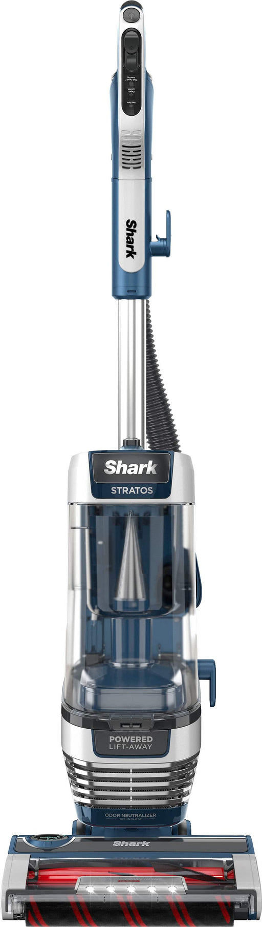 Shark - Stratos Upright Vacuum with DuoClean PowerFins HairPro Self-Cleaning Brushroll Odor Neutralizer Technology - Navy