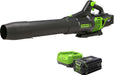 Greenworks - 80-Volt 170 MPH 730 CFM Cordless Handheld Blower (1 x 2.5Ah Battery and 1 x Charger) - Green