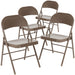 Alamont Home - Hercules Series Double Braced Metal Folding Chair (set of 4) - Beige