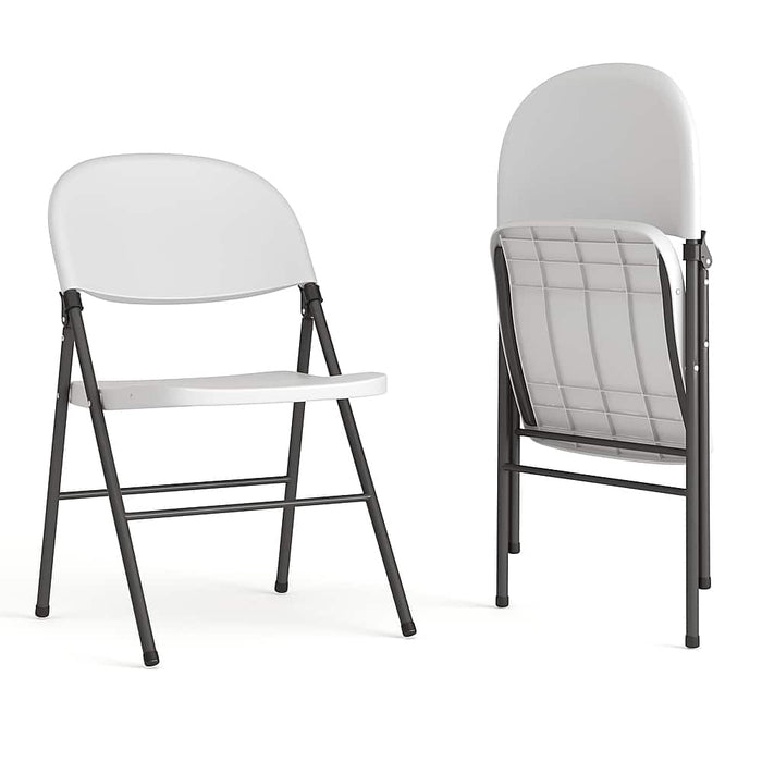 Alamont Home - Hercules Series Plastic Folding Chair (set of 2) - Granite White