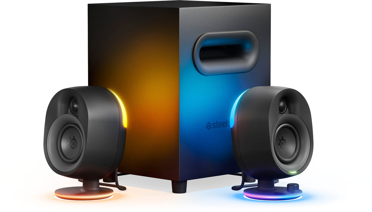 SteelSeries - Arena 7 2.1 Bluetooth Gaming Speakers with RGB Lighting (3 Piece) - Black