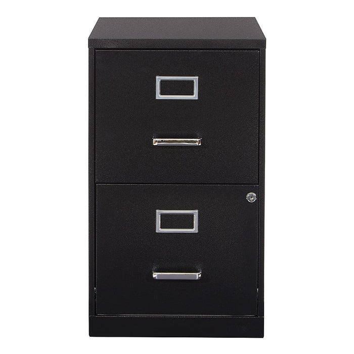 OSP Home Furnishings - 2 Drawer Locking Metal File Cabinet - Black