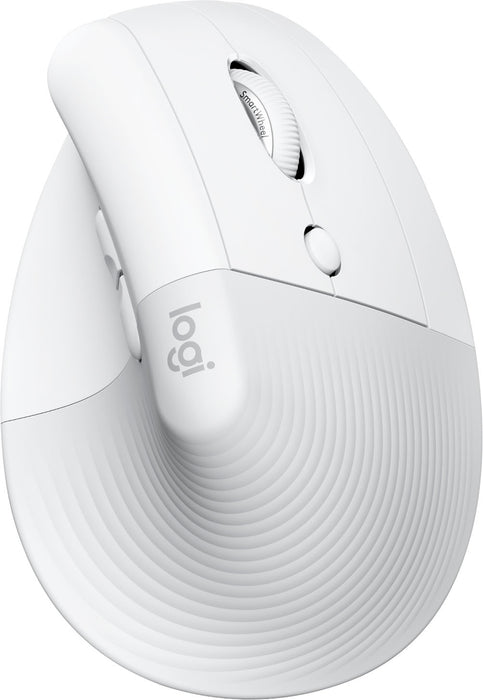 Logitech - Lift for Mac Bluetooth Ergonomic Mouse with 4 Customizable Buttons - Off-White