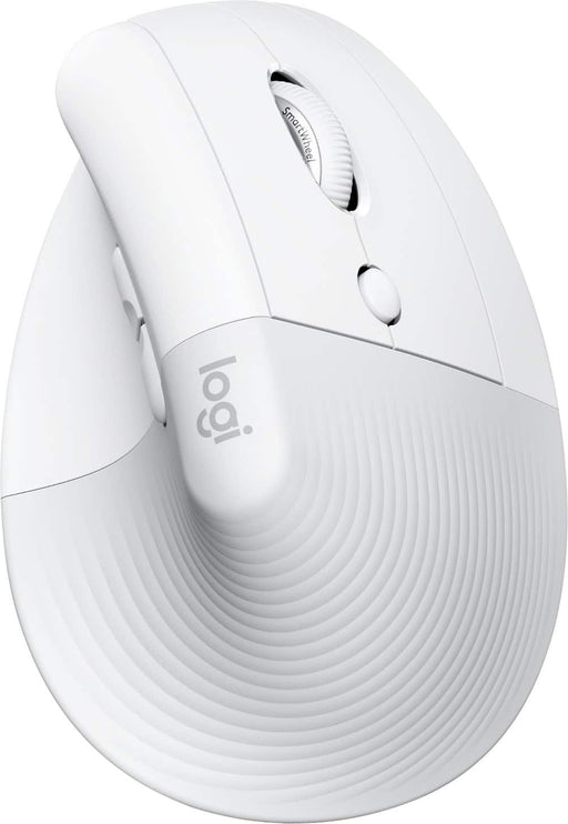 Logitech - Lift for Mac Wireless Bluetooth Optical Ergonomic Mouse with 4 Customizable Buttons - Wireless - Off-White