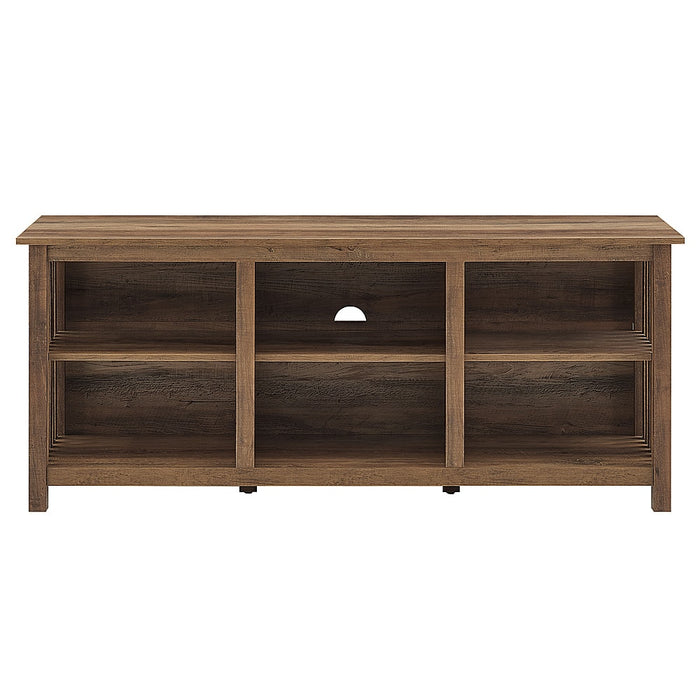 Walker Edison - Mission-Style 6-Cubby TV Stand for Most TVs up to 65 - Rustic Oak