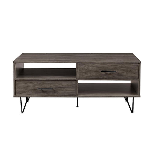 Walker Edison - Contemporary Minimalist 2-Drawer Coffee Table - Slate Grey/Black