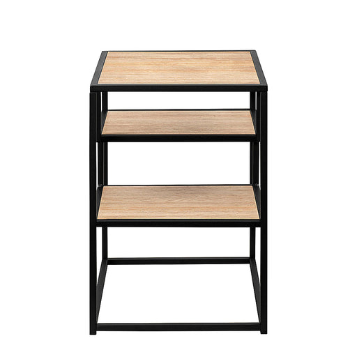 Walker Edison - Modern Minimal Side Table with Floating Shelves - Coastal Oak