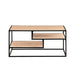 Walker Edison - Modern Minimal Coffee Table with Floating Shelves - Coastal Oak