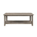 Walker Edison - Modern Minimal Coffee Table with Lower Shelf - Grey Wash