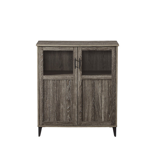 Walker Edison - Classic Grooved Glass-Door Accent Cabinet - Cerused Ash