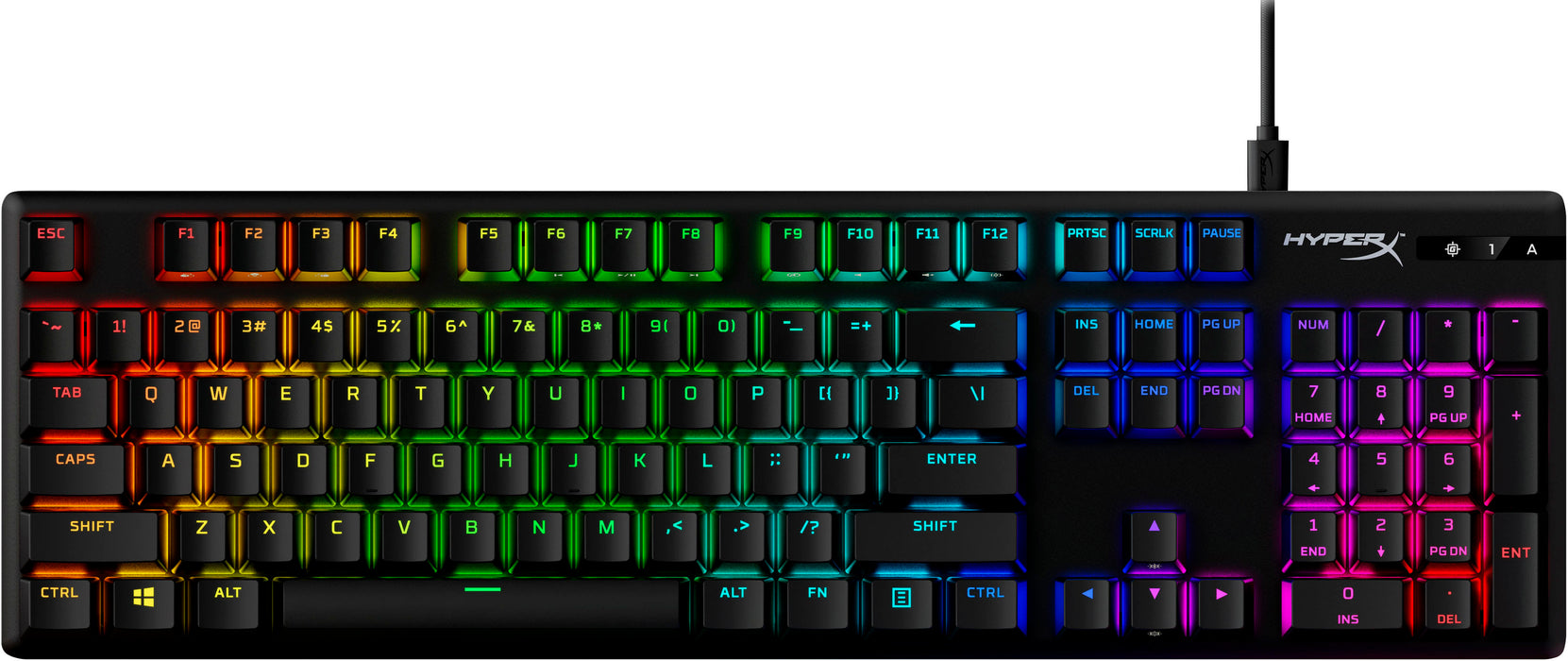 HyperX - Alloy Origins PBT Wired Mechanical Red Linear Switch Gaming Keyboard with RGB Back Lighting - Black