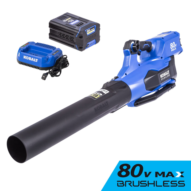 Kobalt 80-volt 630-CFM 140-MPH Battery Handheld Leaf Blower 2.5 Ah Battery Included Charger Included