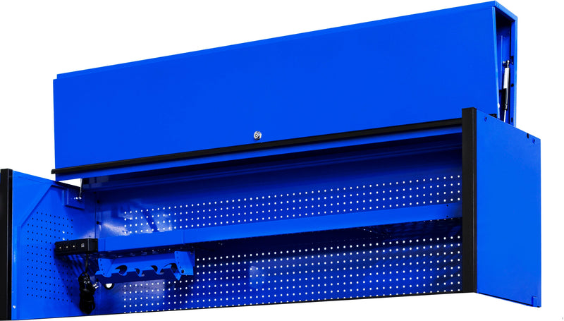 Extreme Tools DX SERIES 71.94-in W x 22.25-in H x 21-in D Steel Tool Chest ( BLUE POWDER COAT W/ BLACK ANODIZED DRAWER PULLS )