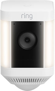 Ring - Spotlight Cam Plus Outdoor/Indoor Wireless 1080p Battery Surveillance Camera - White