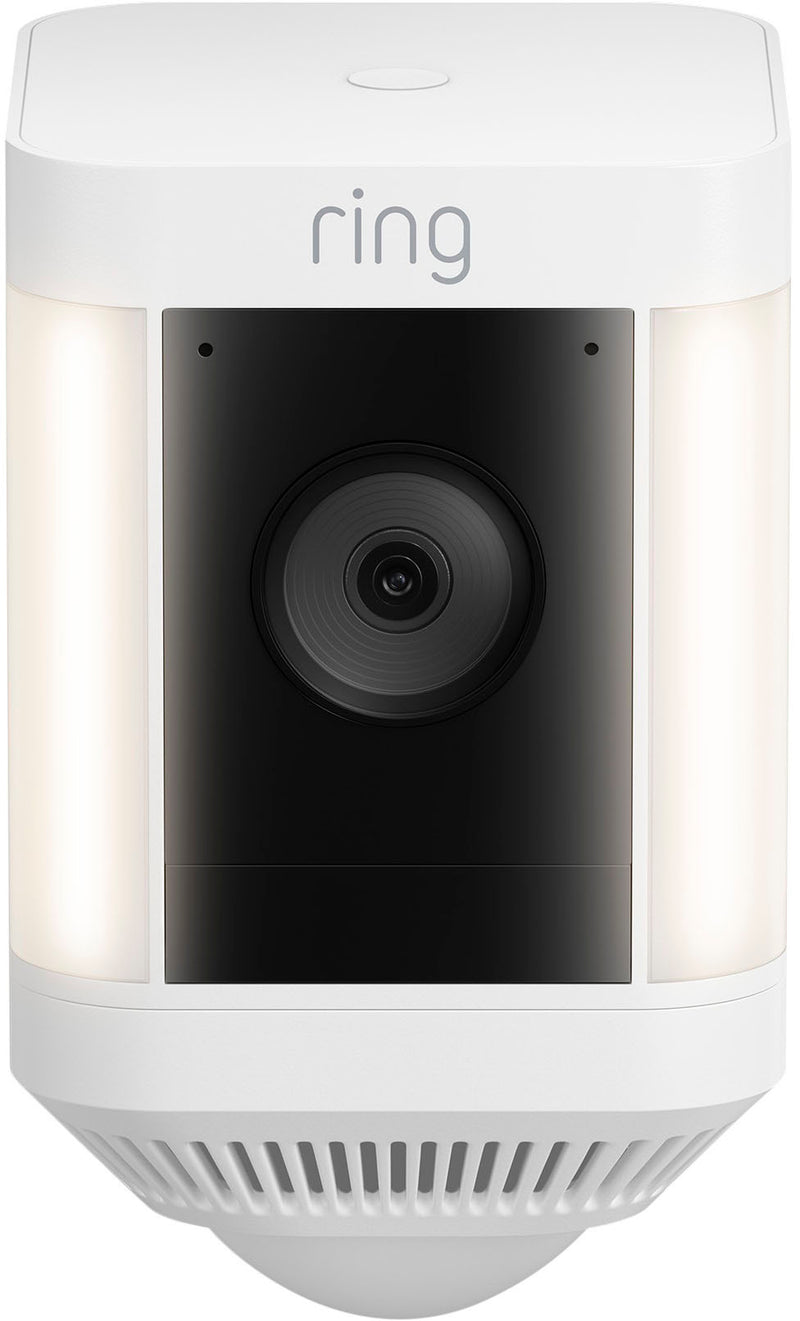 Ring - Spotlight Cam Plus Outdoor/Indoor Wireless 1080p Battery Surveillance Camera - White