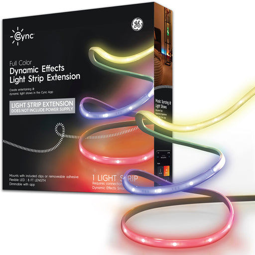 GE - CYNC 8 foot Indoor Bluetooth/Wi-Fi Color Changing Smart LED Light Strip Extension (Power Supply Sold Separately) - Full Color