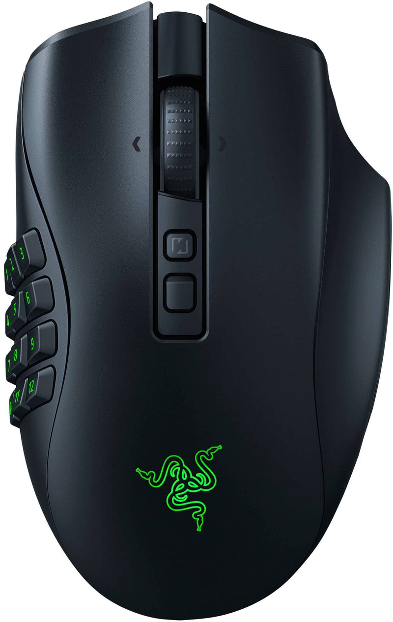 Razer - Naga V2 Pro MMO Optical Gaming Mouse with Interchangeable Side Plates in 2 6 12 Button Configurations - Wireless - Black