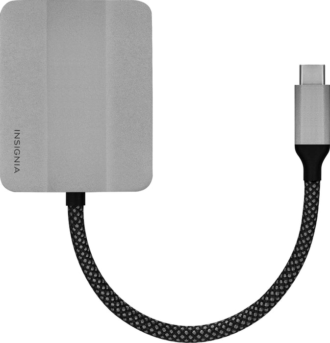 Insignia - USB-C to Dual 4K HDMI Adapter - Gray