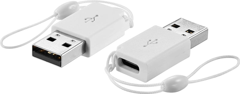 Best Buy essentials - Female USB-C to Male USB Adapter (2-Pack) - White