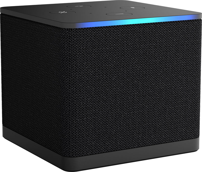 Amazon - Fire TV Cube with AI-powered Fire TV Search Hands-free streaming device w/ Alexa Wi-Fi 6E 16 GB 4K Ultra HD - Black