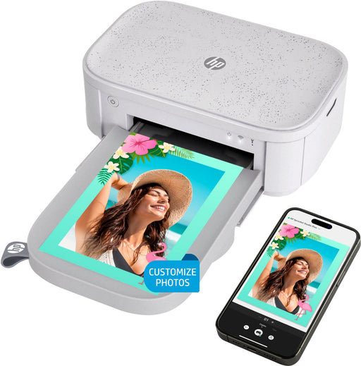 HP - Sprocket Studio Plus WiFi Photo Printer Compatible with iOS and Android - White
