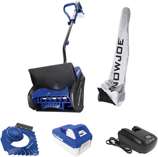 Snow Joe - 24-Volt iON+ 13-Inch Single Stage Cordless Snow Shovel with Ice Dozer (1 x 4Ah Battery and 1 x Charger) - blue