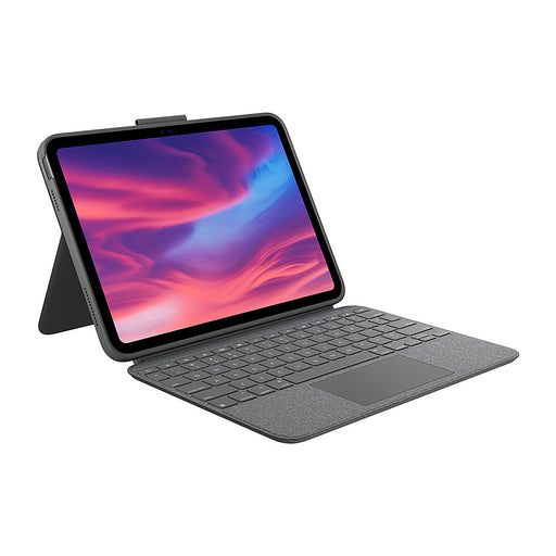 Logitech - Combo Touch Keyboard and Trackpad Case for Apple iPad -Latest Model - (10th Gen) with Detachable Backlit Keyboard - Oxford Gray