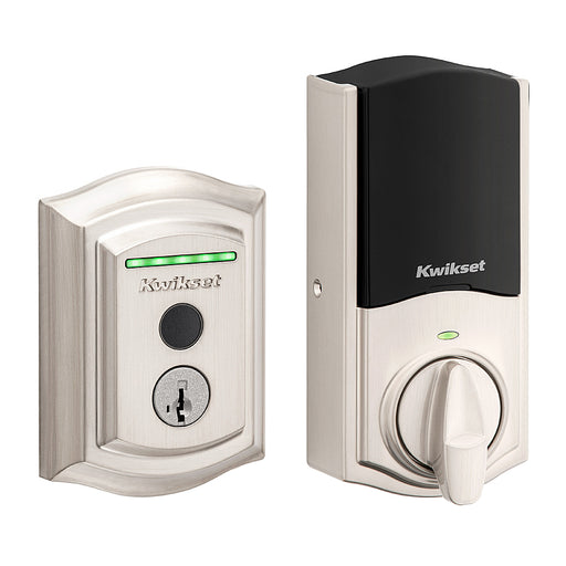 Kwikset - Halo Smart Lock Wi-Fi Replacement Deadbolt with App/Key/Fingerprint Access - Satin Nickel