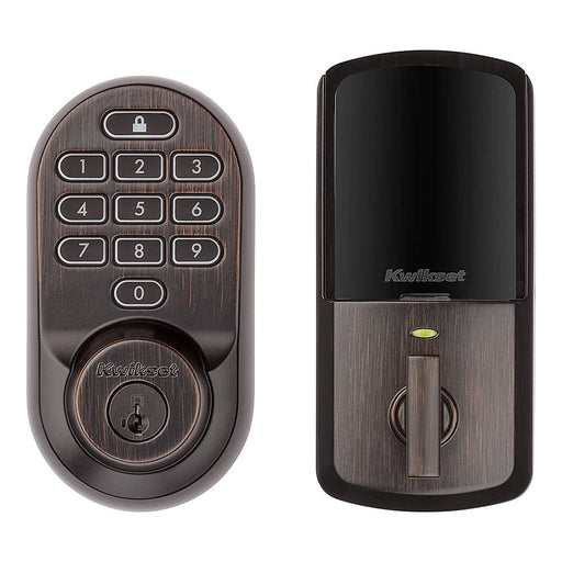 Kwikset - Halo Smart Lock Wi-Fi Replacement Deadbolt with App/Keypad/Key Access - Venetian Bronze