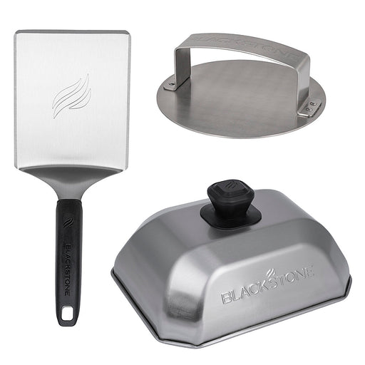 Blackstone - 3-Piece Press and Sear Burger Kit with Press Burger Spatula and Basting Dome - Silver