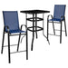 Alamont Home - Brazos Outdoor Square Modern Steel 3 Piece Patio Set - Navy