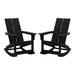 Alamont Home - Finn Indoor/Outdoor modern 2-Slat Adirondack Poly Resin Rockers in - Set of 2 - Black