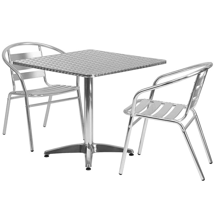 Alamont Home - Lila Outdoor Square Contemporary 3 Piece Patio Set - Aluminum