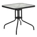 Alamont Home - Barker Square Contemporary Patio Table - Clear Top/Black Rattan