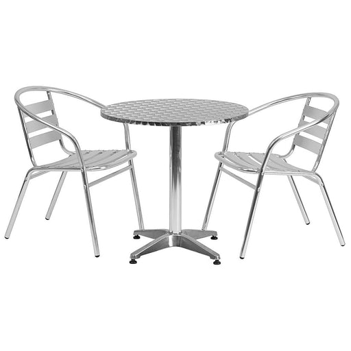 Alamont Home - Lila Outdoor Round Contemporary 3 Piece Patio Set - Aluminum