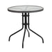 Alamont Home - Barker Round Contemporary Patio Table - Clear Top/Gray Rattan