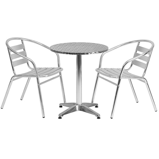 Alamont Home - Lila Outdoor Round Contemporary 3 Piece Patio Set - Aluminum