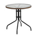 Alamont Home - Barker Round Contemporary Patio Table - Clear Top/Dark Brown Rattan