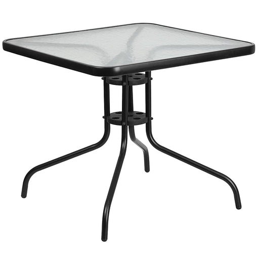 Flash Furniture - Barker Square Contemporary Patio Table - Clear/Black