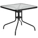 Alamont Home - Barker Square Contemporary Patio Table - Clear/Black