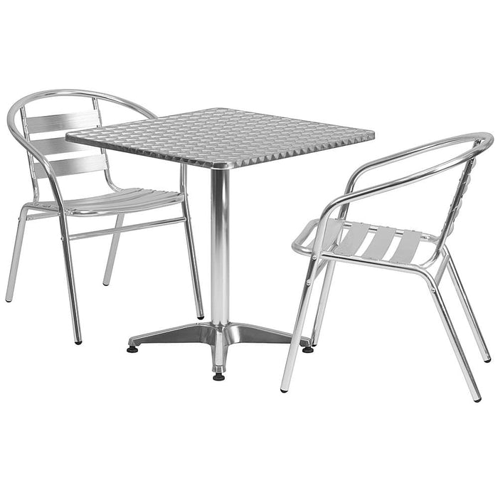 Alamont Home - Lila Outdoor Square Contemporary 3 Piece Patio Set - Aluminum