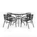 Alamont Home - Lila Outdoor Square Contemporary Aluminum 5 Piece Patio Set - Clear/Black