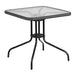 Flash Furniture - Barker Square Contemporary Patio Table - Clear Top/Gray Rattan