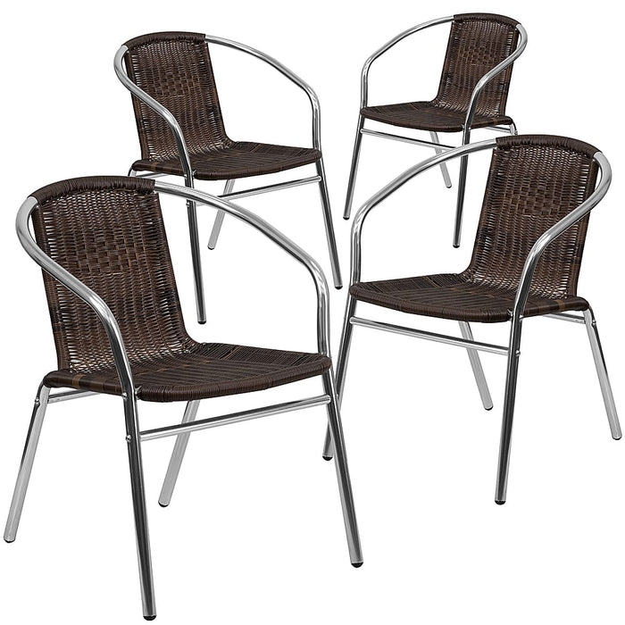 Alamont Home - Lila Patio Chair (set of 4) - Aluminum and Dark Brown