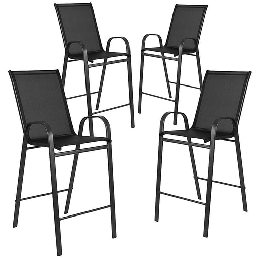 Alamont Home - Brazos Modern Fabric Patio Barstool (set of 4) - Black