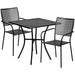 Alamont Home - Oia Outdoor Square Contemporary Metal 3 Piece Patio Set - Black