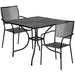 Alamont Home - Oia Outdoor Square Contemporary Metal 3 Piece Patio Set - Black