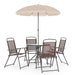 Alamont Home - Nantucket Outdoor Round Contemporary Metal 6 Piece Patio Set - Brown