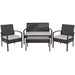 Alamont Home - Bandera Outdoor Rectangle Contemporary Metal 4 Piece Patio Set - Black