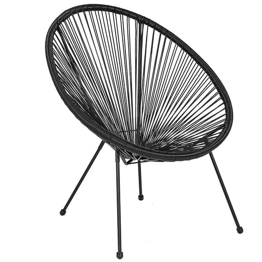 Flash Furniture - Valencia Oval Comfort Take Ten  Contemporary Bungee Bungee Chair - Black